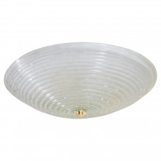Circular fluted glass flush mount 